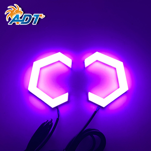 ไฟวงแหวน ADT RGB Angel Eyes LED สำหรับดัดแปลงไฟหน้าโปรเจคเตอร์ พร้อมไฟวิ่งกลางวัน RGBW และไฟเลี้ยวแบบ Hex Halo Rings - Product Image 1