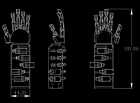 Mano Robótica Metálica de 5 Grados de Libertad/Dedo Robótico Biónico/Robot Humanoide/Mano Robótica de 5 Servomotores/Pinza SR-WZ2