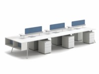 LIWEI Postes de travail modulaires extensibles en bois au design moderne, 2, 4 ou 6 places, bureaux ouverts pour personnel, postes de travail linéaires pour usage commercial