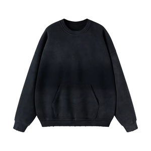 Sweat-shirt à capuche surdimensionné pour homme TKAN396D, style vintage délavé au soleil, 100% coton, coupe courte, pour l'hiver, personnalisé - Product Image 2