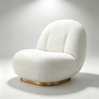Fauteuil d'appoint de luxe moderne en tissu Sherpa au design élégant, pivotant et rotatif, pour salon, bureau à domicile
