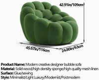 Modernes Komprimiertes Sofa-Set aus Stoff mit Drei Runden, Geschwungenen Armlehnen, Kombiniertes Sofa, Komprimierter Stuhl, Schaumstoffsofa, Komprimiert