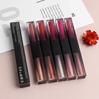 Vente en gros de fard à paupières liquide pailleté confortable 2 en 1 et de rouge à lèvres liquide mat métallique