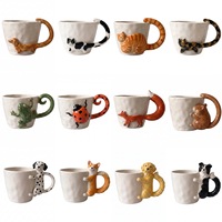 Pendentifs en forme de tasses à thé avec animaux de dessin animé, breloques simples de haute qualité, style européen, fournitures pour la fabrication de bijoux DIY