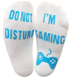 Chaussettes personnalisées avec <span class=keywords><strong>message</strong></span> amusant Je joue à des jeux avec logo - Product Image 2