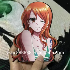 Cute Sexy Anime Girl 3D Motion Stickers Character Nami 3 Flip Waterproof Car Decals Laptop Room Decor