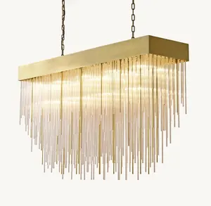 Colorful best modern classic cascada blown glass Rectangular Chandelier ceiling lamp custom chandelier