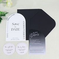 Hochzeitseinladungskarte Edles Weichpapier Save-the-Date Bogenform Individuelle Detailkarte