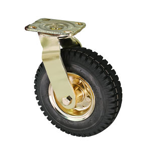 Roulettes pneumatiques pivotantes robustes dorées de 10 pouces, roulettes industrielles en caoutchouc gonflables de 6, 8 et 10 pouces - Product Image 2