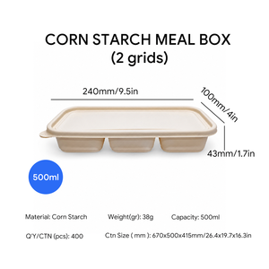 กล่องอาหารแบบแบ่งช่อง 3 ช่อง ยี่ห้อ Fresh Bowl Pulp Molded Meal Prep Container พร้อมฝาปิด เป็นมิตรกับสิ่งแวดล้อม - Product Image 2