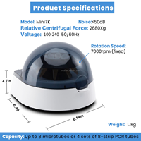 WEIAI Centrifugeuse de Palm Lab bon marché 7000rpm Mini centrifugeuse 0.2/0.5/1.5/2ml Tubes à centrifuger Bandes PCR Microcentrifugeuse