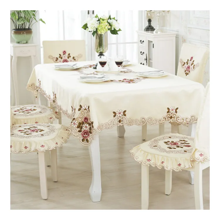 Cheap Fancy Tablecloth European Embroidered Table Cover Wholesale Modern Table Cloth