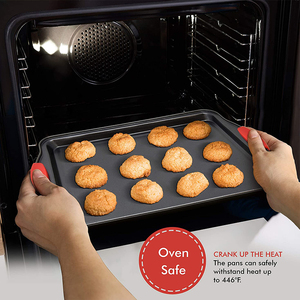 Ensemble <span class=keywords><strong>de</strong></span> 6 ustensiles <span class=keywords><strong>de</strong></span> <span class=keywords><strong>cuisson</strong></span> antiadhésifs en acier au carbone avec poignées en silicone pour <span class=keywords><strong>four</strong></span> et plaque à biscuits - Product Image 5