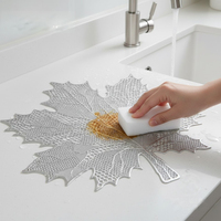 Ensemble de sets de table et de dessous-de-plat classiques en argent, feuilles en PVC, lavables, antidérapants, en vinyle, pour les tables à manger, pour les mariages, en plastique