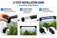 Lumière LED pour aquarium Quanying Pet 8 mm ultra-mince, CRI élevé 92Ra+, spectre complet, pour aquarium planté d'eau douce, dimmable