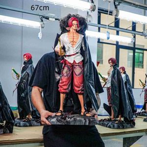 Figura de Manga de Gran Tamaño de 67 cm, Estatuas de ONE PIECE, Modelo de Shanks de Pelo Rojo, Juguetes de Regalo, Figura de Anime de PVC - Product Image 1