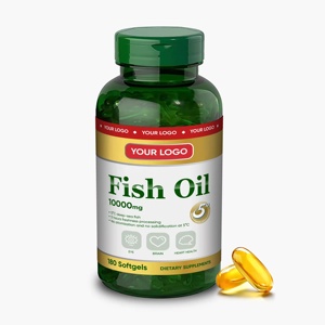 Huile de poisson d'Alaska sauvage Oméga 3 EPA DHA en gélules souples 10000mg, marque privée OEM, capsules en vrac Oméga 3 Halal - Product Image 1
