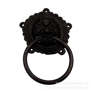 Battant de porte en fonte antique, tête de lion, style chinois moderne, quincaillerie de porte - Product Image 5