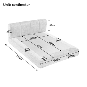 Sofá Cama Moderno Compacto con Cubierta de Tela, Relleno de Espuma, Diseño Modular, Características Ajustables, Colchón Tamaño King, Muebles para el Hogar - Product Image 6