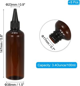 Empty 60ml 100ml 150ml PET Plastic Hair <b>Oil</b> Squeeze Applicator Packaging <b>Bottle</b> Twist-open Dispensing Cap Screen Hair Care - Product Image 2