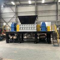 Broyeur de métaux à double arbre robuste, machine industrielle de broyage de déchets métalliques, fabricant avec contrôle PLC, vente directe d'usine
