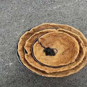 Corbeille à fruits en métal à 2 niveaux Décoration murale du Vietnam Jardinière suspendue en cuir Rangement de chevet Paniers tissés africains Fougère - Product Image 6