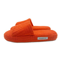 Chaussons d'intérieur légers en mousse à mémoire de forme à bout ouvert pour femmes, style mules en tissu éponge
