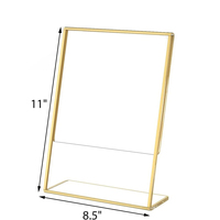 Letrero de Menú de Doble Cara de Alta Calidad, Acrílico Transparente, Elegante Marco Metálico, Diseño de Lujo para Fiestas, Bodas, Navidad