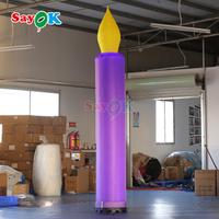 Sayok LED publicité gonflable grande bougie gonflable de 10 pieds pour la décoration d'événements de fêtes