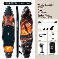 TIDETREK 11'6" 35" Planche de paddle gonflable en promotion, planche de surf Drop Stitch, subboard, planche de surf aquatique, paddle surf ISUP