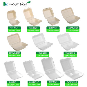 Sinh Thái Thân Thiện Dùng Một Lần Takeaway Mía Giấy Ăn Trưa Hộp Phân Hủy Sinh Học Bã Mía Thực Phẩm <span class=keywords><strong>Container</strong></span> Với Khoang - Product Image 2