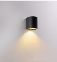Lámpara de Pared LED Cuadrada Minimalista para Exteriores, de Una Sola Cabeza, Pequeña, Impermeable, para Patio, Base de Aluminio, Clasificación IP 65, Forma de Cilindro