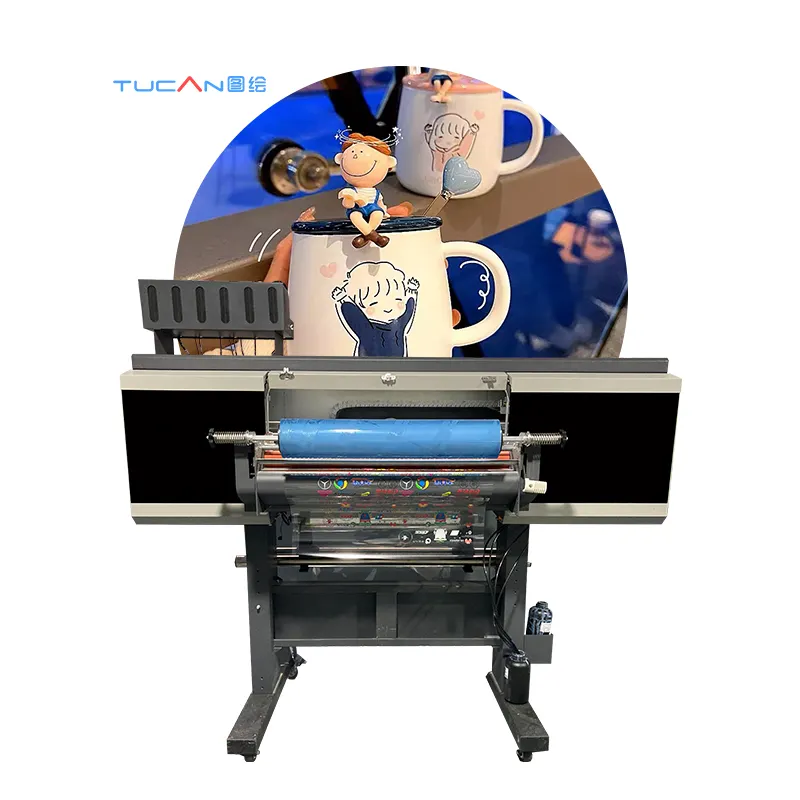 Tucan UV dtf stampante 60cm 3pc testina di stampa XP600/i3200 cmyk + w e vernice adesivo uv dtf stampante