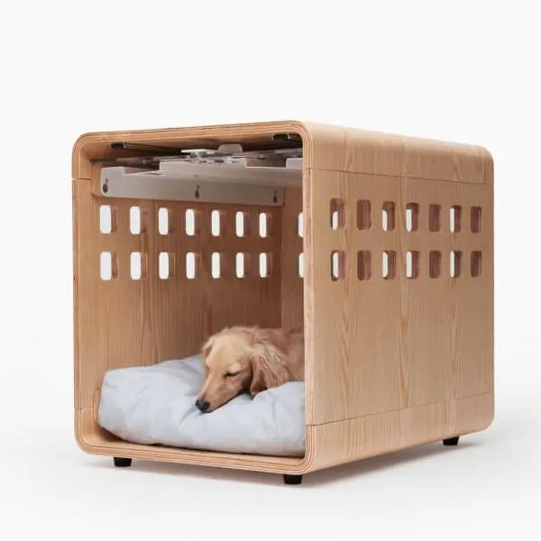 Деревянная кровать для домашних питомцев ручной работы, современная роскошная мебель для домашних животных, деревянный ящик для собак