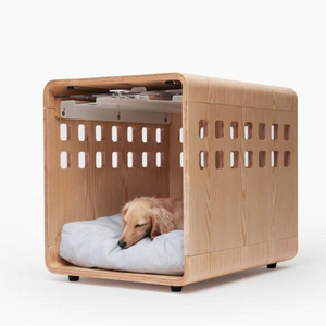 Handgemaakte Massief Houten Pet Bed House Krat Tafels Moderne Luxe Huisdier Meubels Hout Hond Krat