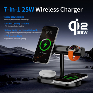 Base de Carga Inalámbrica Magnética Qi22 de 25 W y <span class=keywords><strong>7</strong></span> en 1, Base de Carga Rápida Multidispositivo con Refrigeración para <span class=keywords><strong>iPhone</strong></span>, Apple Watch, <span class=keywords><strong>AirPods</strong></span> - Product Image 4