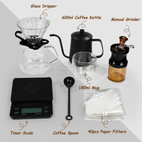 Kit de préparation de café vintage en métal de 600 ml avec moulin à café et sac de voyage – Prix compétitif