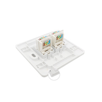 Plaque murale Ethernet RJ45 Cat6 pour réseau FTTH, 86x86mm, 100 pièces, ABS/PC, CN;GUA Kc-06 Blanc