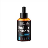 Gotas Líquidas de Colágeno Marino de Alta Absorción con Biotina, Eficaces para el Crecimiento del Cabello, Suplemento OEM de Bajo Precio para Adultos
