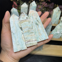Haute qualité bleu cristal Quartz caraïbes Calcite Points hémimorphite tour Druzy pour la décoration de la maison