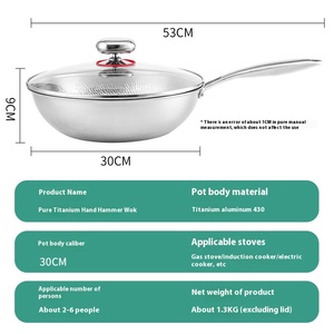 Sartén <span class=keywords><strong>de</strong></span> titanio puro estrictamente seleccionada, sartén antiadherente martillo sin recubrimiento <span class=keywords><strong>de</strong></span> fondo plano <span class=keywords><strong>con</strong></span> patrón <span class=keywords><strong>de</strong></span> hecho a mano, utensilios <span class=keywords><strong>de</strong></span> <span class=keywords><strong>cocina</strong></span> <span class=keywords><strong>de</strong></span> Metal Zhangqiu - Product Image 4