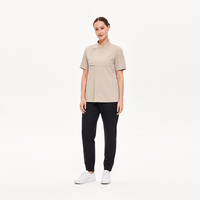 Veste de chef moderne en coton et polyester, manches courtes, uniforme de chef pour hôtel, restauration, boulangerie, plusieurs couleurs, OEM