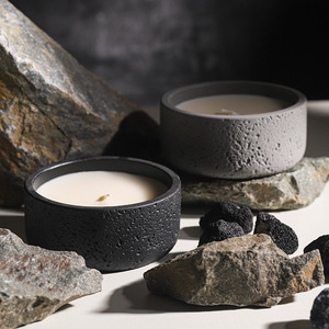 AIKUN - Recipientes de Cemento y Concreto Esmerilados de Lujo con Etiqueta Privada en Blanco, Rosa y Gris para Velas Aromáticas - Product Image 4