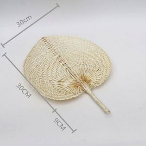 Abanicos de Mano Chinos Baratos Personalizados de Fábrica al por Mayor, Abanicos de Hoja de Palma Tejidos a Mano, Abanicos de Fibra Natural de Bambú y Paja - Product Image 5