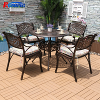 Table de terrasse moderne en aluminium moulé pour salle à manger, hôtel, café, mobilier d'extérieur léger, bistro, balcon, petite table