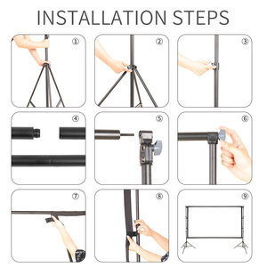 Écran de projection léger en polyester de 150 pouces 16:9 avec support trépied en alliage d'aluminium pour usage cinématographique - Product Image 3