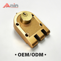 Serrure à clé pour porte à montage en surface, robuste, antivol, durable, finition laiton brossé, antirouille, pour portail extérieur