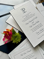 Invitaciones de Boda de Alta Gama con Impresión Tipográfica, Papel Grueso de Algodón, Diseño Floral en Relieve, Personalizables