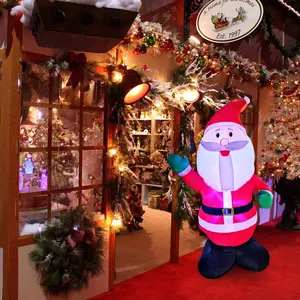 6FT Santa Claus Inflatable giáng sinh trang trí màu xanh lá cây Găng tay ngoài trời Đảng trang trí và trang trí nội thất Xmas Nguồn cung cấp