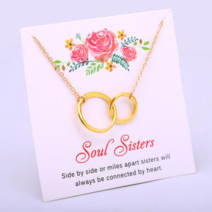 Collar de regalo de cumpleaños para dama de honor, madrina, esposa, Alma, hermana, mejor amiga, enlace circular para niña, collar circular - Product Image 4